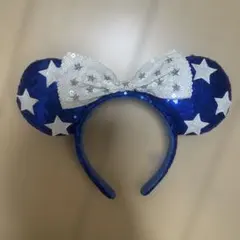 ミニーマウスカチューシャ 青 スパンコール