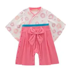 袴ロンパース 80 女の子 ひな祭り 100日祝い お食い初め ピンク 花柄