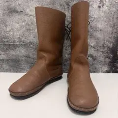 KOOS レザーブーツ ミドルブーツ バックレース フラット バレンタイン