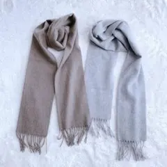 ほぼ未使用 モンゴルカシミヤ100% マフラー2枚セット