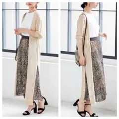 【つる様専用】アダムエロペ ロングカーディガン ベージュ