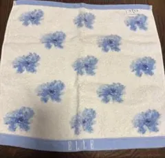 ELLE タオルハンカチ 花柄 ブルーのサムネイル