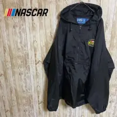 【581】ヴィンテージNASCAR 刺繍ロゴ　ハーフジップアノラックパーカー