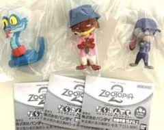 ズートピア2 ならぶんです。3点 ジュディ ニック ゲイリー ガチャ　ズートピア
