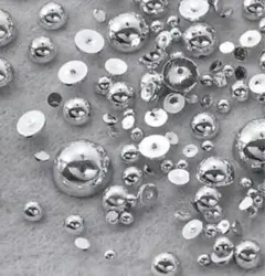 【選べる】　半円　丸ポコ　ネイルパーツ　シルバー　ゴールドパール　デコ