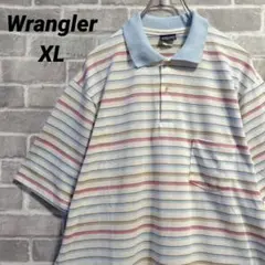 【Wrangler】半袖ポロシャツ パステルボーダー US古着のサムネイル