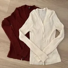 UNIQLO リブ編み 長袖カーディガン 2色セット