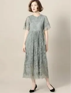 フラワーレース　オケージョンワンピース　S