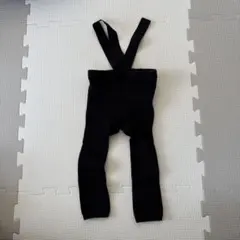 サスペンダー付き黒レギンス 1-2歳