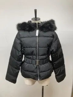 ショート丈ベルト付ファー付エコダウン