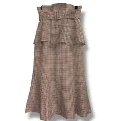 JILL by JILLSTUAART チェック柄 フレアスカート ベルト付き