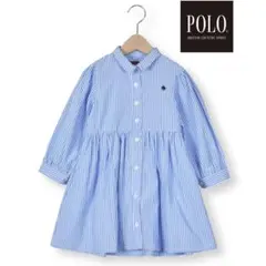 良品 POLO ストライプ シャツ ワンピース 130
