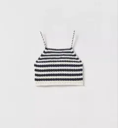 ZARA ストライプクロシェトップス