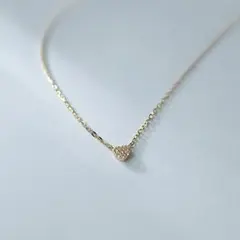N064 人工ルビー リボンネックレス S925 K18コーティング ゴールド