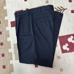 ユニクロ ツータックパンツ w85×L76 ネイビー
