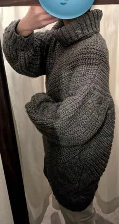 MOUSSY SWITCHING CABLE KNIT TOPS タートルニット