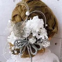 即購入OK！髪飾り シルバーホワイト成人式 卒業式 結婚式 前撮り