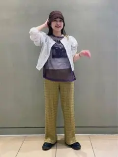 Ray BEAMS / ボーダー リブ ニット パンツのサムネイル