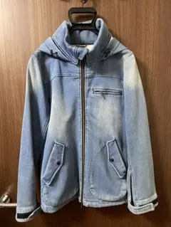 INHERIT デニム柄ジャケット フード付き