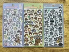 ボンボンドロップシール モルモット&ウサギ パンダ マヌルネコ 3種