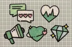 デコうちわ パーツ 緑 5点セット