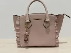 Samantha Vega フリル付きピンクハンドバッグ