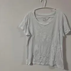 美品✨️【L】ホワイト Vネック 半袖 Tシャツ レディース 白 夏服