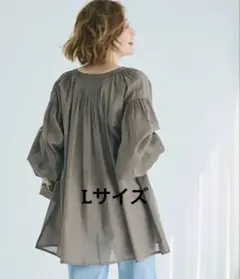 coca ビッグガーゼシャツ　ブラウン　Lサイズ