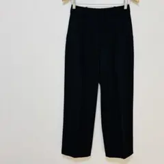 【ユニクロ】タックワイドパンツ　Mサイズ　黒ブラック　ウエストゴム　ストレッチ