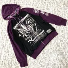 Y2k　グランジ系　フルジップパーカー LLサイズ　古着パーカー　オーバーサイズ