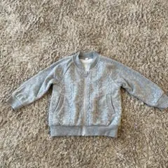 グレー キルティング ジップアップジャケット