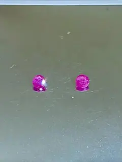 モゴック産未処理ルビー0.25ct×2個セット3.3mm