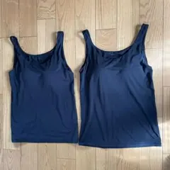 AIRism 黒タンクトップ 2枚セット　M