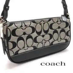 【美品‼︎】COACH アクセサリーポーチ シグネチャー ブラック 6094保存袋