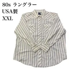80sWranglerヴィンテージXXL USA製ウエスタンシャツ ラングラー