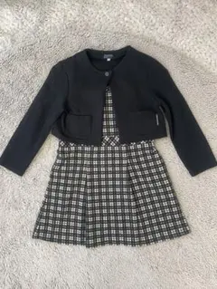 組曲　ジャケット付きチェック柄ワンピース　120