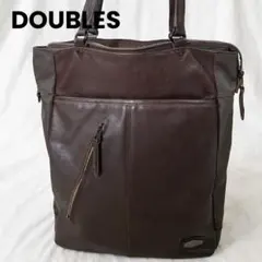 DOUBLES 通勤バッグ　トートバッグ　レザー　革　ブラウン　A４　メンズのサムネイル
