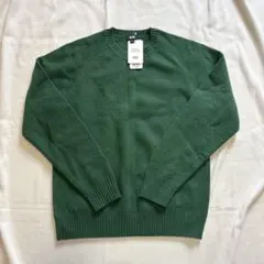 新品　UNIQLO ユニクロ　プレミアムラムクルーネックセーター グリーン M