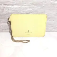 LANVIN パスケース 定期入れ レザー イエロー ランバンオンブルー
