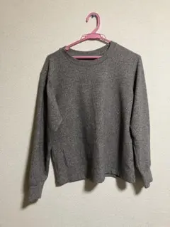 【断捨離】引退セールめちゃ安い【71】 グレー 長袖ニット Mサイズユニクロ