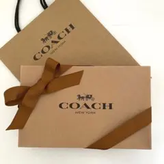 新品☆COACH(コーチ)ショップ袋とギフトBOX リボン付き 3点セット