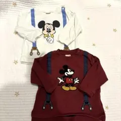 プティマイン　ディズニー　ミッキー　長袖Tシャツ　セット　80