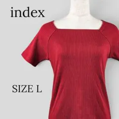 index インデックス 半袖 カットソー スクエアネック レッド Lのサムネイル