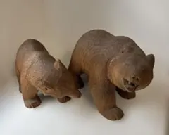 【希少品・2体セット】木彫　熊　座熊　台座付き　加藤貞夫　八雲 希少品・2体セット】木彫 熊 座熊 台座付き 加藤貞夫 八雲 - メルカリ