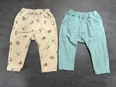 ベビーパンツ 2点セット 犬柄 グリーン