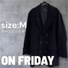 ON FRIDAY カシミヤ混コート Mサイズ ネイビー
