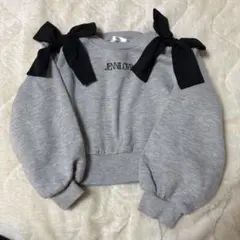 JENNI love リボン付きグレー トレーナー