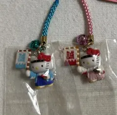 ご当地キティストラップ　根付け　京都限定　新撰組キティ　2個セット