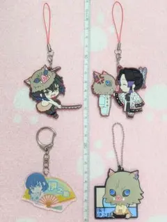 伊之助4点セット　ラバーマスコット　アクリルキーホルダー　一番くじ　ガチャ　希少