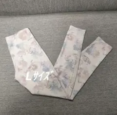 ③アツギ ヨガウェア レギンス 花柄 L ホワイト